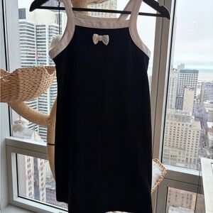 Zara Black and Cream Sleeveless Bow-Accent Girls Formal Dress
